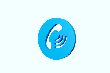 Phone icon for website mobile symbol. Service support hotline concept. 3d render illustration	