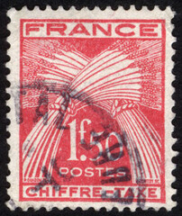 Postage stamps of the France. Stamp printed in the France. Stamp printed by France.