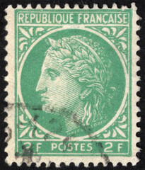 Postage stamps of the France. Stamp printed in the France. Stamp printed by France.