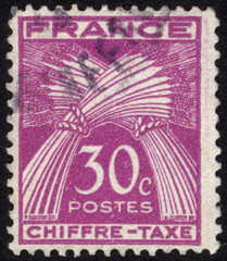 Postage stamps of the France. Stamp printed in the France. Stamp printed by France.