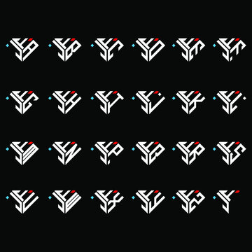 FJA to FJZ letter logo creative design, Multiple triple letter logo design