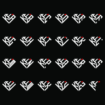 FKA to FKZ letter logo creative design, Multiple triple letter logo design