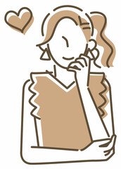 シンプルガーリーな女の子のイラスト(ハート)