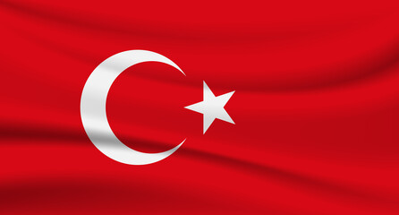 Flag of Turkey silk - Vector