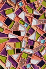 Macro photo of multicolored pieces of glass mosaic