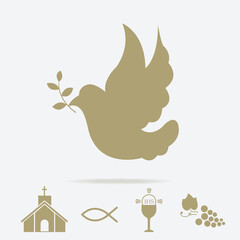 Religion icons set. Faith symbol in simple design. Vector icon