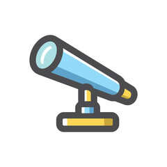 Spyglass astronomer equipment Vector icon Cartoon illustration