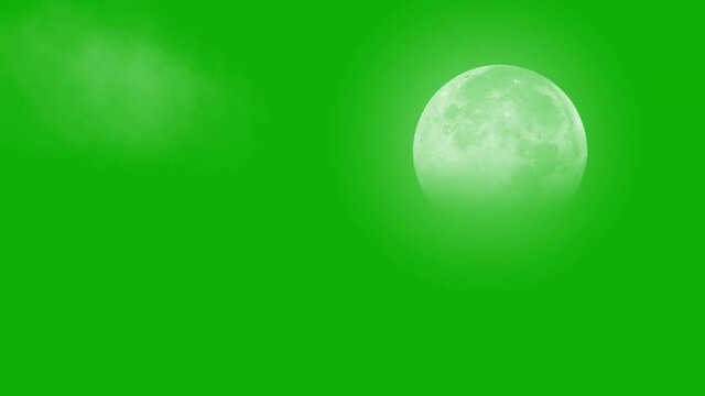 Moon light and fog motion graphics with green screen background