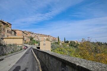 Obraz premium Sunset View from a Medieval Village in Tuscany Italy