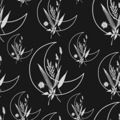 Moon pattern on black background