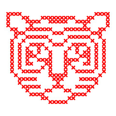 Tiger cross stitch pattern, tiger year symbol design
