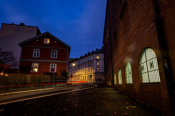 view of the old town, Ulvehiet, Akerselva, Oslo, Norway