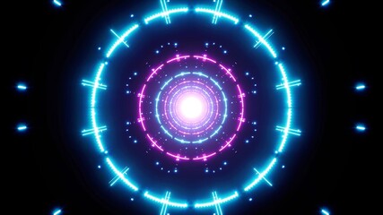 Glittering Circle Frame Neon Light