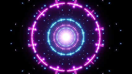 Glittering Circle Frame Neon VJ Light