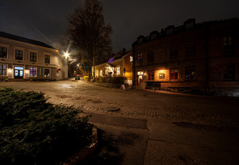 street in night, Sagveien, Oslo, Norway
