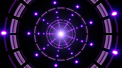 Glowing Purple Circle Tunnel Light Lamps