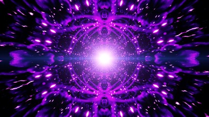 Glowing Purple Fantasy Geometric Art Tunnel