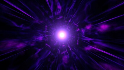 Glowing Purple Flare Light in Dark Fantasy Space