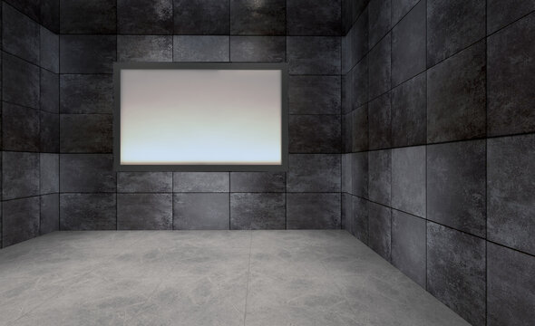 Bathroom interior bathtub. 3D rendering.. Blank paintings.  Mockup.