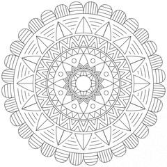 Leaf Flower Petal Coloring Mandala Art Simple Graphic Shape Vector Floral Oriental Outline Vintage Decorative Elements Pattern Illustration Islam Arabic Indian Turkish Mystic Religion Morals Lotus