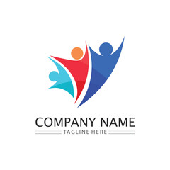 People logo, Team, Succes people work, Group and Community, Group Company and Business logo vector and design Care, Family icon Succes logo