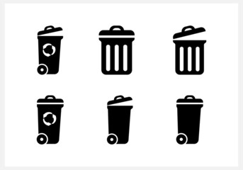 Trash box set icon isolated. Recycled symbol. Vector stock illustration. EPS 10