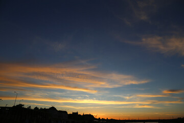 sonnenuntergang in Warschau, Polen im Sommer