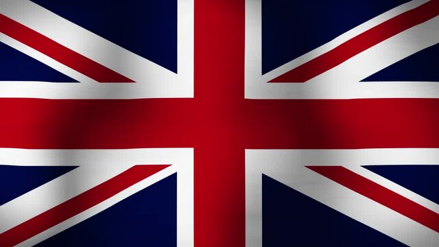 Flag of The United Kingdom Close Up Animation Loops