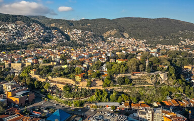 Cityscape of Bursa in the morning. Aerial view
