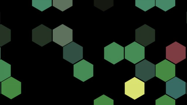 Colorful digital hexagonal pattern motion graphics background
