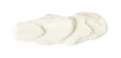 Smear of delicious cream cheese isolated on white