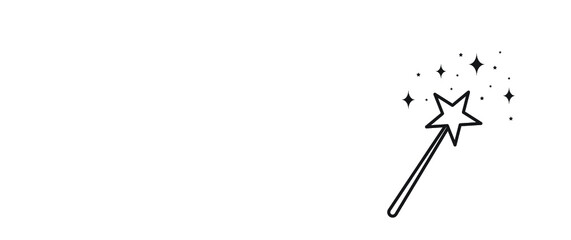 Magic wand outline icon. linear style sign for mobile concept and web design