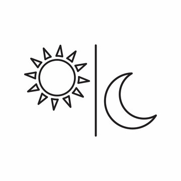 Sun moon icon illustration