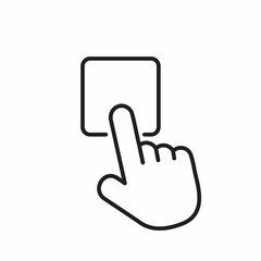 Hand click icon flat outline on white background