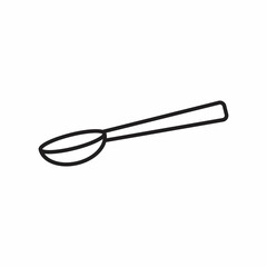 Metal spoon icon isolated modern outline on white background