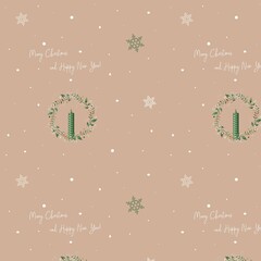 Vector pattern with New Year's motives. Illustration for the new year of the tiger. Green pattern.