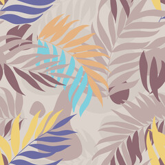 Modern Abstract leaves - seamless vector repeat pattern, use it for wrappings, fabric, packaging and other print and design projects