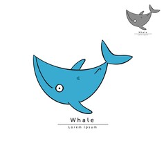 Naklejka premium whale logo design.