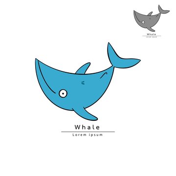 whale logo design.