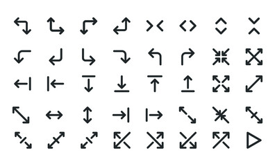 Fototapeta na wymiar set of arrow vector icon isolated on white background