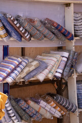 une exposition vente des pagnes et habits style habillement des Burkinabe .