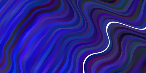 Dark Pink, Blue vector background with bent lines.