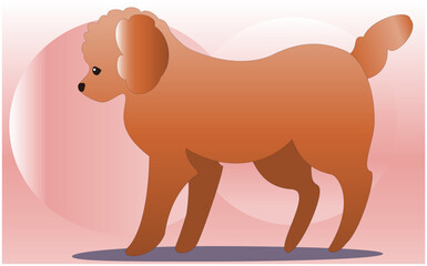 茶色い犬の横向きイラスト