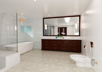 3D Rendering Classic Bathroom