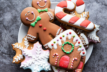 Christmas gingerbread in the plate