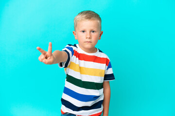 Little Russian boy over isolated background