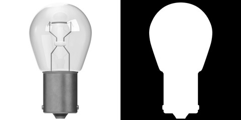 3D rendering illustration of a 12v incandescent car light