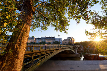 Sully bridge in Paris city