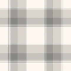 Seamless plaid pattern in pastel beige, gray and taupe. All over classic fabric print. 
