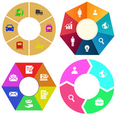 Business infographics. Set of pie chart	
